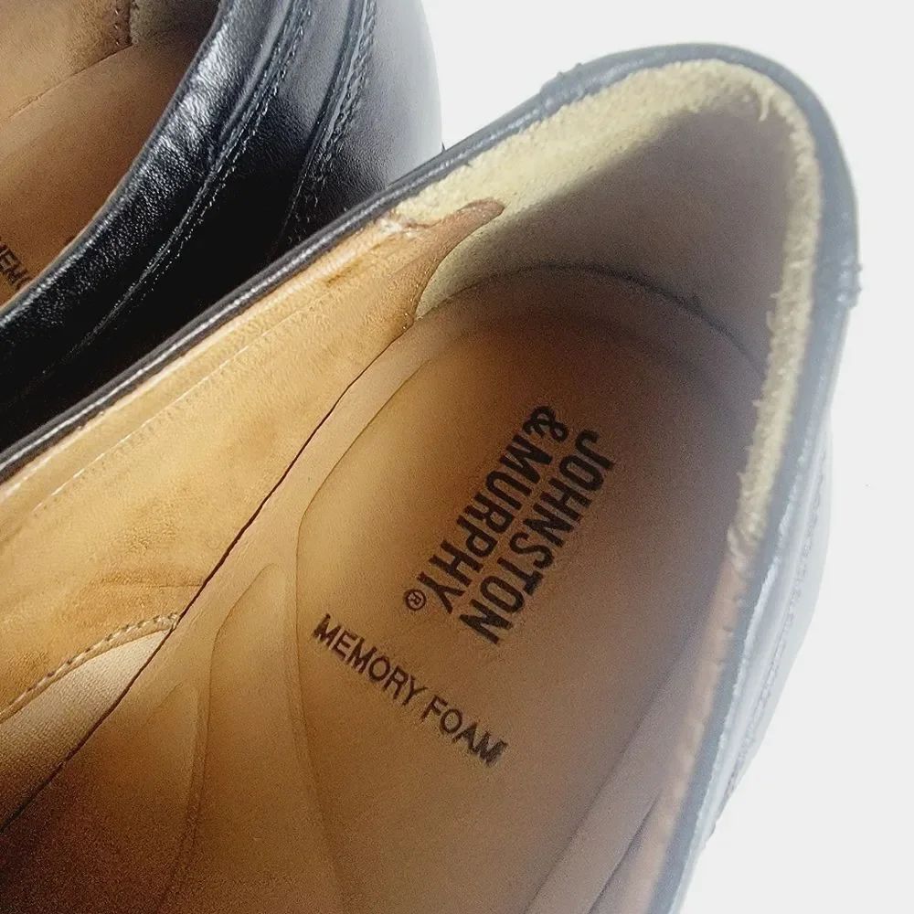 NEW Johnston & Murphy Mason Plain Toe Men's Black Leather Dress Shoes Size 8